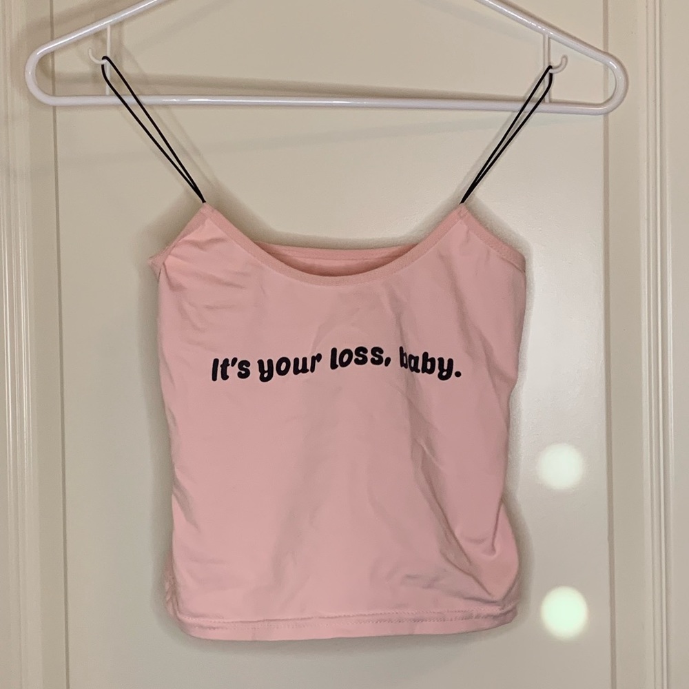 pink and black cropped zaful shirt